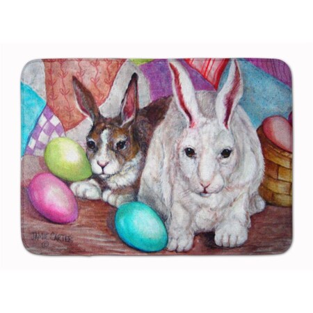 Carolines Treasures Buddy Buddies Easter Rabbit Machine Washable Memory Foam Mat PJC1064RUG